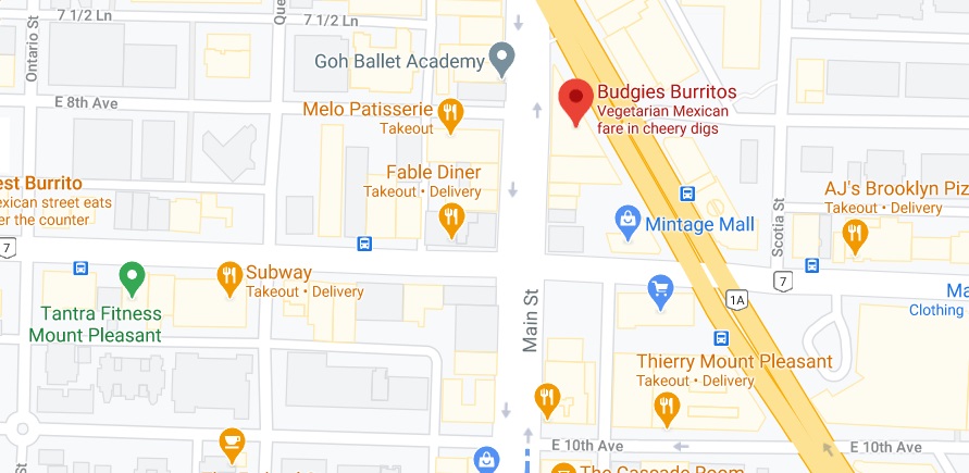 Budgies Burritos Location